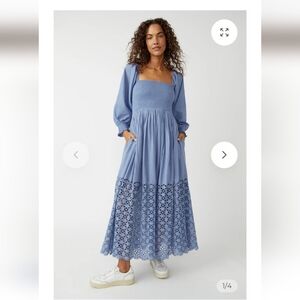 Free People Periwinkle Lace Maxi Dress